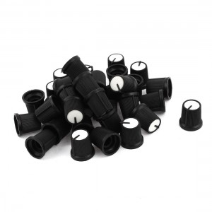 35 x White Face Potentiometer Knob Cap for 6mm Knurled Shaft