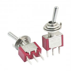 2PCS 6mm Mounting Hole Dia 2-Way SPDT Toggle Switches AC 250V/3A 125V/5A