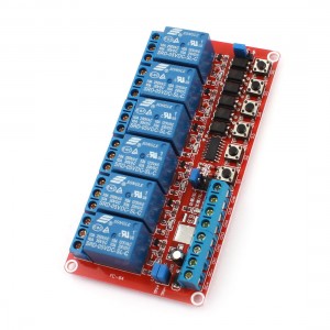 Red 6 Way Self-locking Trigger PLC Relay Circuit Board Module DC 5V for Arduino