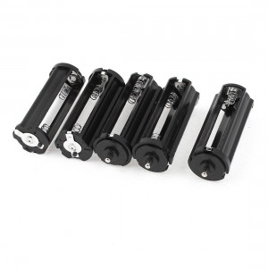 5 Pcs Black Battery Holder Adapter Container for 3x1.5V AAA Batteries