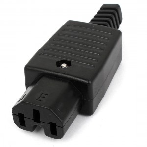 IEC 320 C15 Female Rewirable Power Cord Plug Connector Coupler Black AC 250V 10A