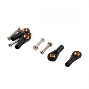 4Pcs DIY Model Simulation Car Boat Ball Joint Buckle 2X18X2mm Black w Screws
