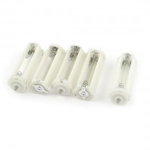 5 Pcs Off White Battery Holder Adapter Container for 3x1.5V AAA Batteries