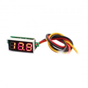 0-100V LED Display 3 Red Digit Voltage Measuring Meter Voltmeter Gauge w Cable