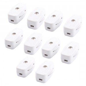 10 Pcs ON/OFF White Christmas Lamp Cord Switch AC 125V 3A TS-09B