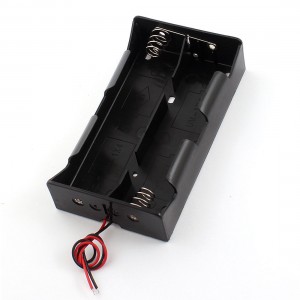 In Series 2-Slot 4 x 1.5V D Size Battery Holder Storage Case Box Black