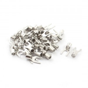 40PCS Uninsulated Furcate Fork Terminals Cable Lug AWG 12-10 SNB5.5-5
