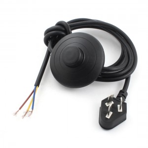 AU Plug AC 125V 2A 70mm Diameter Inline Power Pedal Light Foot Switch 1.8M Black