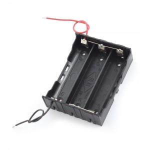 In Parallel Black Plastic Battery Holder Storage Case for 3x3.7V 18650