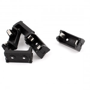 5 PCS Plastic Shell 1 x BH 1/2AA Button Cell Battery Sockets Holder Case Black