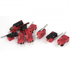 AC 125V 15A SPDT Straight Hinge Lever Momentary Miniature Micro Switch 10pcs