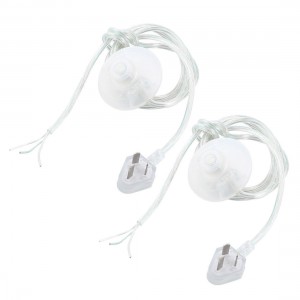 AU Plug AC 125V 2A 70mm Inline Power Pedal Light Foot Switch 1.8M Clear 2 Pieces