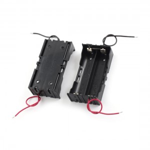 2 Pcs Black Plastic Battery Holder Storage Case for 2 x 3.7V 18650
