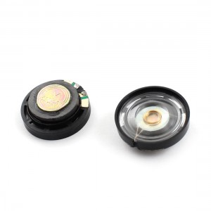 2Pcs 0.25W 16 ohm 29mm Round Black Plastic Magnet Electronic Speaker Loudspeaker