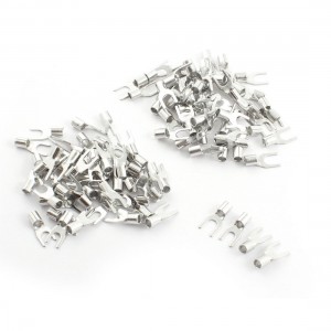 100pcs SNB5.5-5 + SNB5.5-4S Fork Type Non-Insulated Spade Cable Terminals