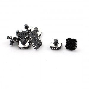 10PCS 7.5mmx7.5mmx5mm Through Hole Black 5 Directions Momentary Tactile Switch