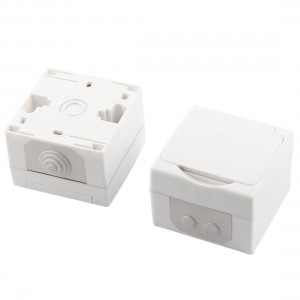 2Pcs French Type IP55 One Gauge Waterproof AC250V 16A Wall EU Socket Box