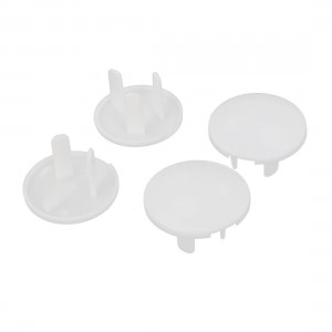 4Pcs White Plastic Ellipse 3 Pin Flat Plugs Child Protector Safety Socket Cover