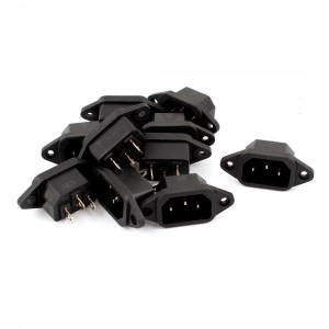 10Pcs 3 Soldering Pins Power Supply C14 Male Plug Jack Sockets AC 250V 10A