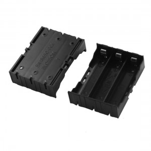 2pcs Black Housing Open Frame 3 x 3.7V 18650 Battery Holder Case Cell Box
