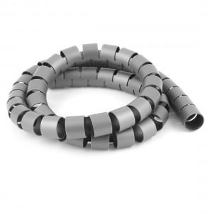 Spiral Tube Cable Wire Wrap Organizer PC Cord Management  25mmx1m Gray