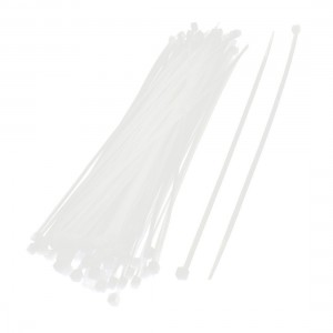 100 Pcs 2.8mm x 200mm White Network Cable Cord Wire Tie Strap
