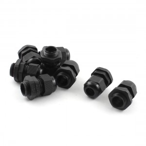 8Pcs Waterproof Adjustable PG9 4-8mm 33 x 22mm Black Cables Gland