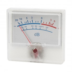 Clear Rectangle Shell Panel dB Meter -20-+6dB 700 Ohm 500uA
