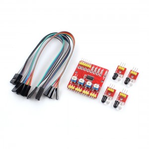 4-Channel 4CH 1mm-60cm Infrared Tracking Sensor Module PCB Board DC 3.3V-5V Red
