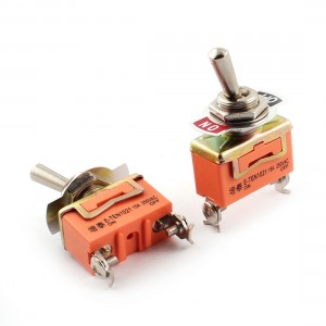 2Pcs 12mm Thread SPST ON/OFF Self-Locking Orange Toggle Switch AC250V 15A