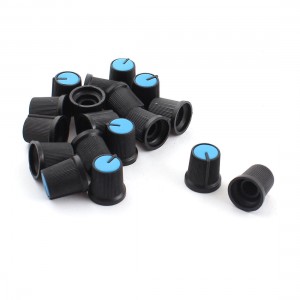 18 x Blue Black Plastic Nonslip Potentiometer Knobs for 6mm 15/64" Shaft