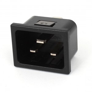 AC 250V 16A 3 Pin Panel Mount IEC320 C20 Male Plug Power Socket Connector