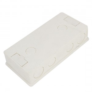 Flush Type PVC Wall Mounted 2 Gang Junction Box White 167mm x 77mm x 38mm