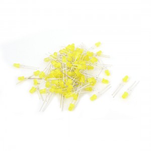 110 Pieces Straw Hat 3mm Diameter Yellow LED Lamp Light Emitting Diodes DC 6V