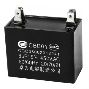 8uF 5% AC 450V Polypropylene Film Motor Run Capacitor CBB61