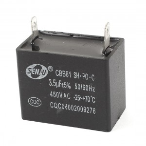 3 5uF 5 AC 450V Polypropylene Film Motor Run Capacitor CBB61