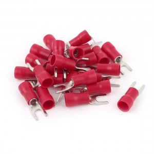 25PCS 12-10 AWG #8 Stud Red Insulated Fork Spade Terminals Electrical Connector