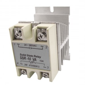 Adjustable Solid State Relay SSR-10VA 10A 24-380V AC 470/560K Ohm w heat sink