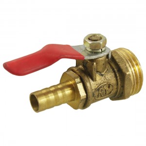 1/2"PT 20mm Male Thread to 8mm Hose Tail Brass Ball Valve