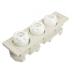 AC 690V 63A E33 Type 3P Screw Fuse Base w Gray Plastic Cover