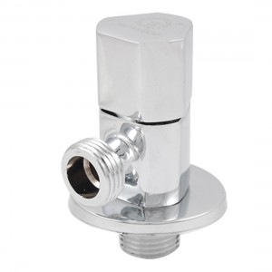 Office Silver Tone Triangle Angle Valve 4/5" x 4/5" Male Thread