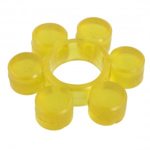 75mm x 15mm 6 Cylinder Petal 30mm Bore PU Coupler Damper Yellow