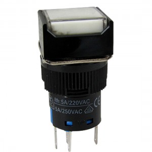 Wht Cap DC 24V Lamp 1NC 1NO Latching Push Button Switch