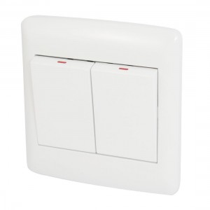 AC 250V 10A 2 Gang Electric Circuit Control Wall Plate Switch