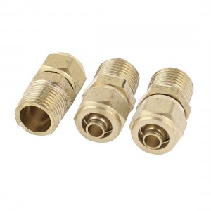 3pcs Brass 1 8PT Thread 4mm Hose Quick Joint Connectors 20mm x 10mm