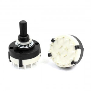 2pcs 2P6T 2 Pole 6 Terminal 6mm Knurled Shaft Dia Band Selector Rotary Switch