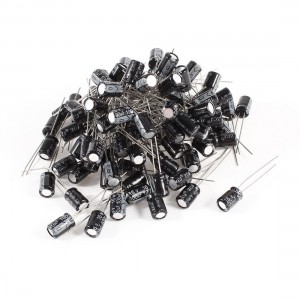 100 Pcs 100uF 16V Radial Leads Aluminum Electrolytic Capacitors 5x7mm