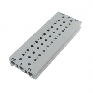 Rectangle Aluminum Block Manifold Solenoid Valve Base 10 Stations
