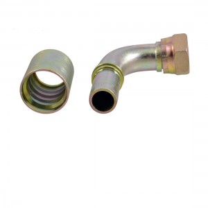 2 x 1/4" PT Thread Hydraulic Flat Hose End Right Angle Oil Piping Connectors