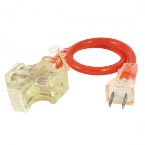 US Plug AC 125V 15A AU US Socket 3 Outlet Power Adapter Cable 45cm Red